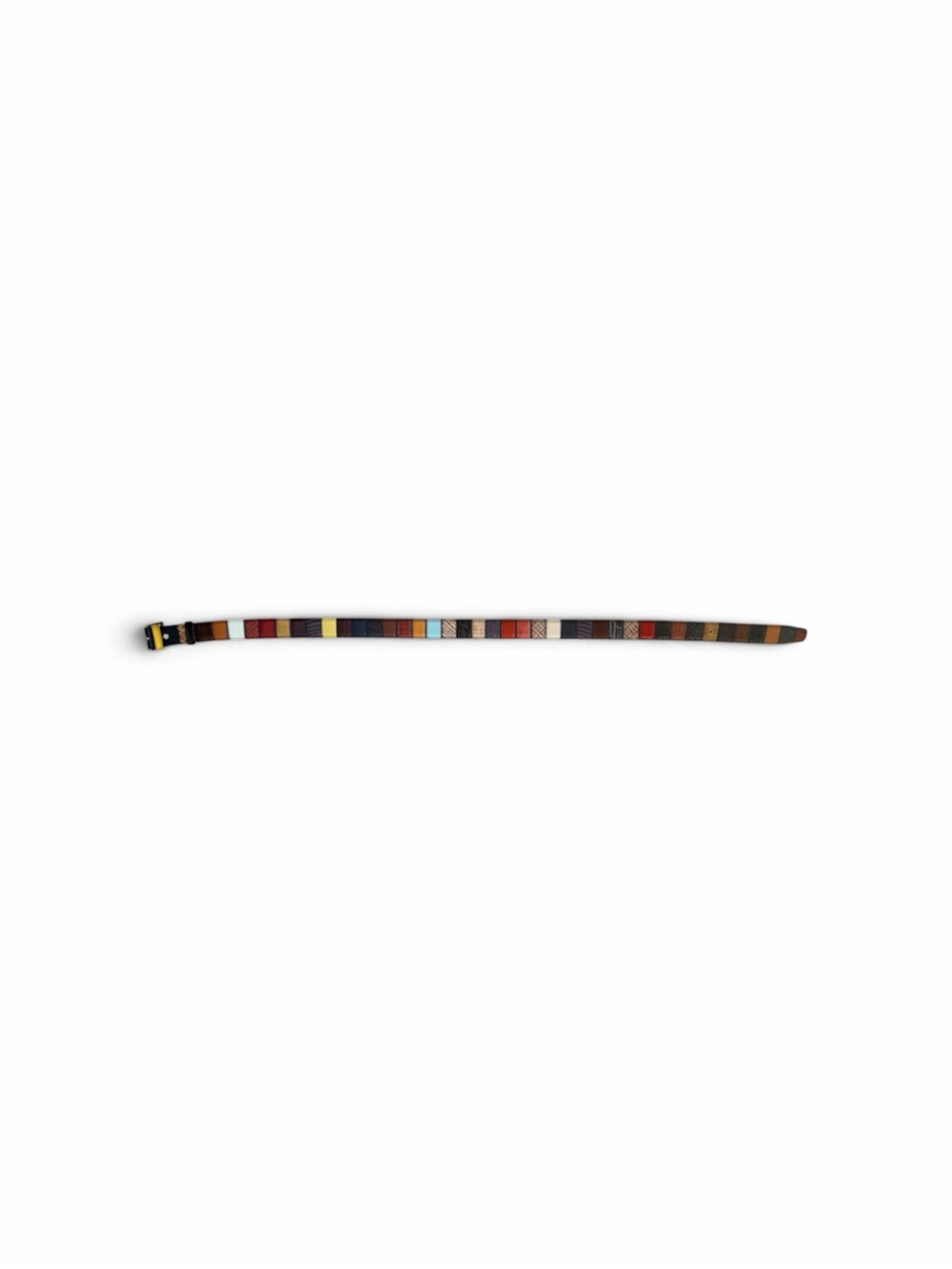 Italian Leather Multicolor Striped Belt